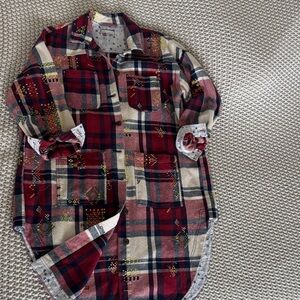 Antropology - Pilcro  Red and Cream Plaid Jacket size S/M
